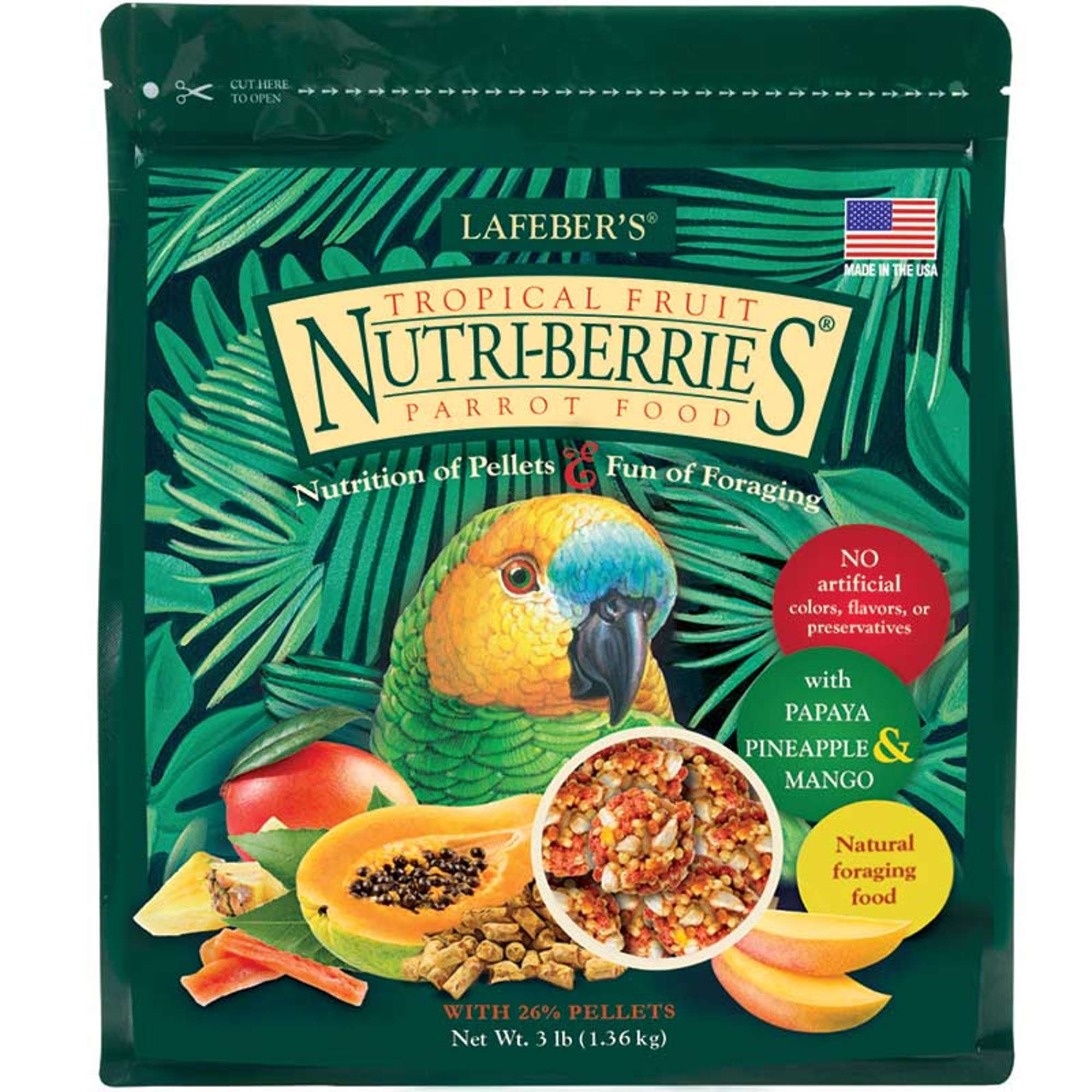parrot tropical fruit nutri berries 3 lb